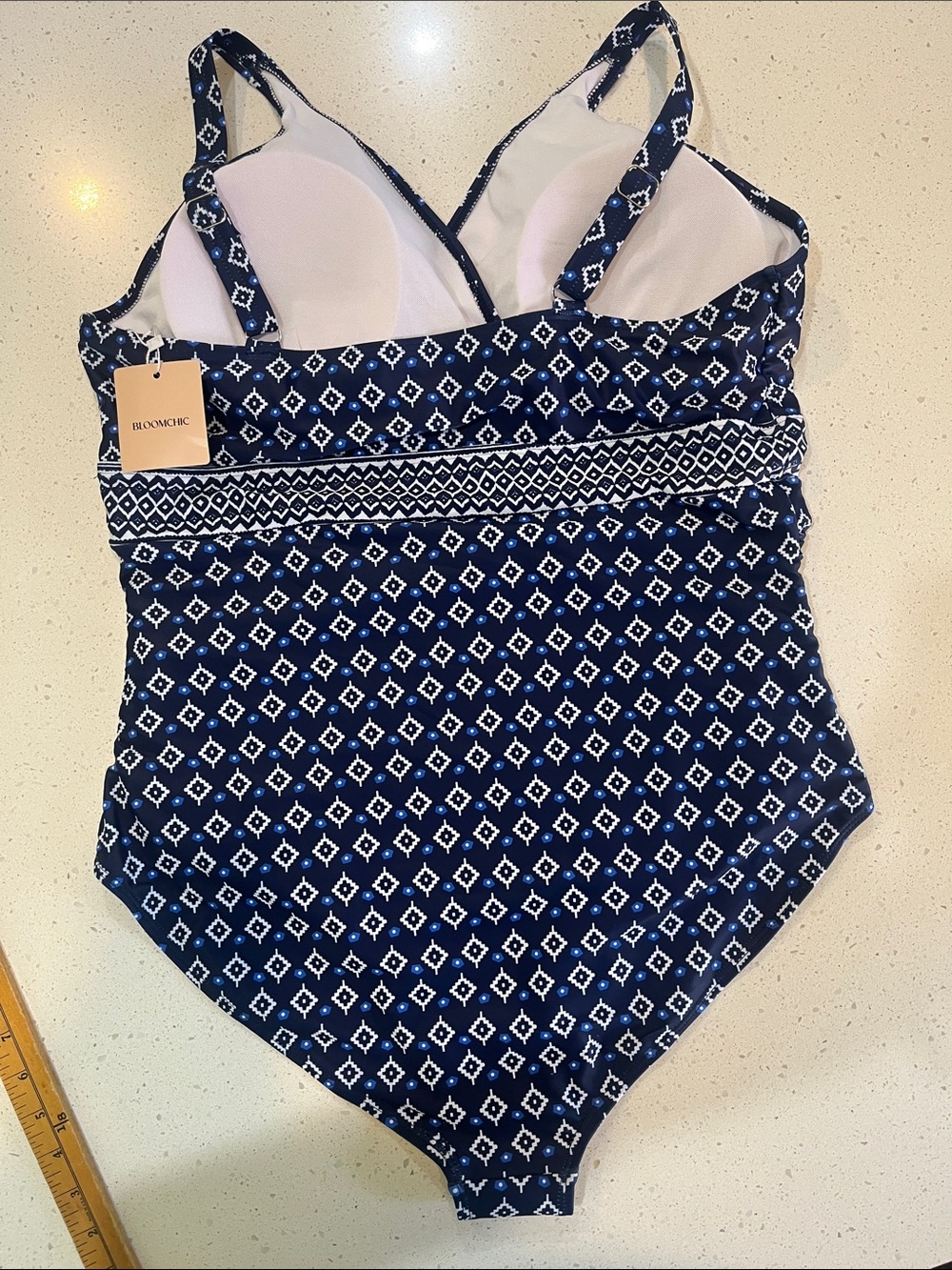 Girls' Navy Geo One-Piece by Swimsuit - Picture 5 of 9